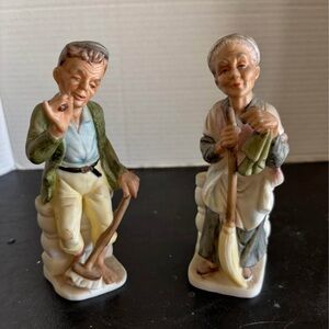 Vintage Elderly couple ceramic figurines by ARCO pre-owned